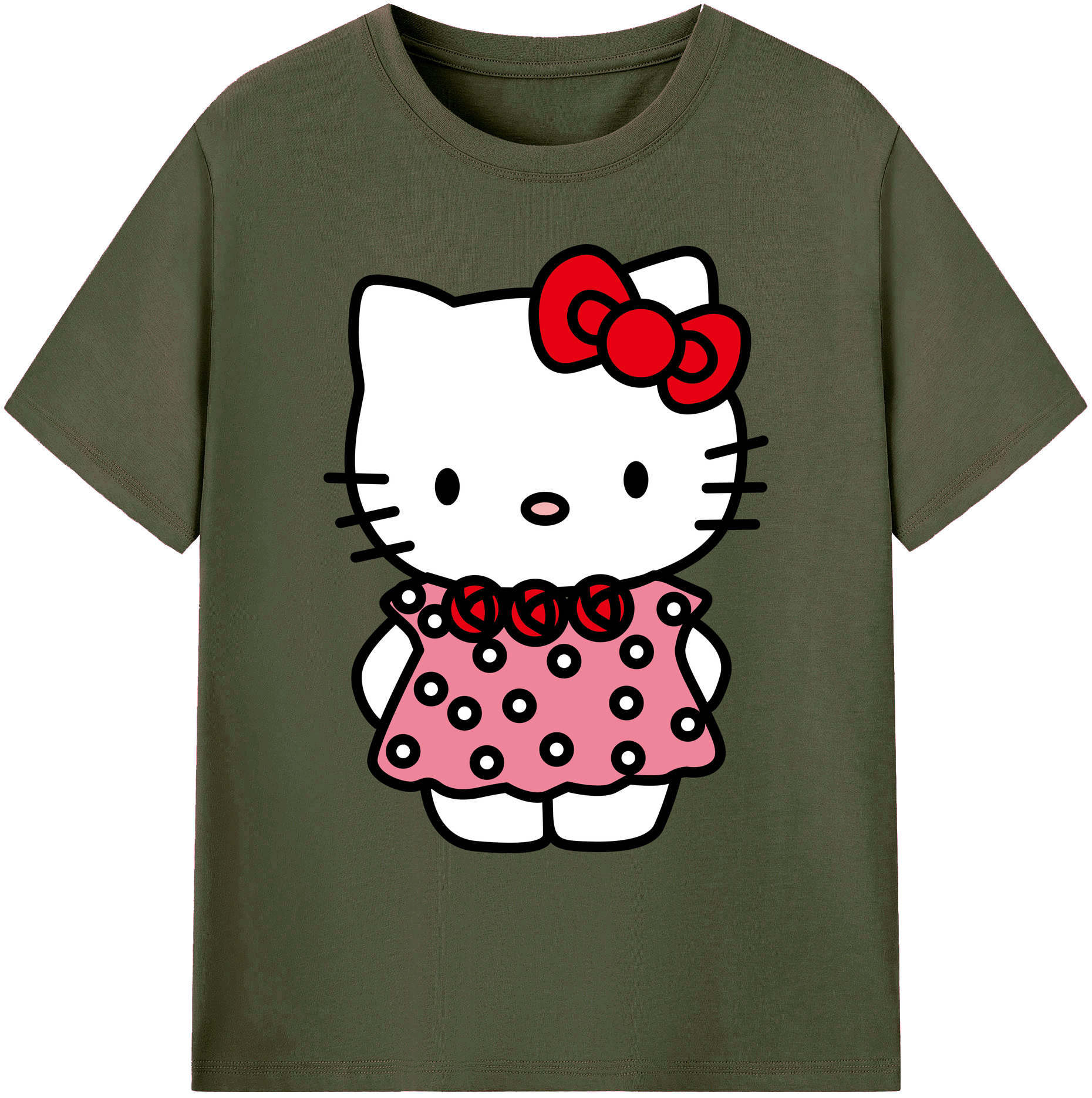（画像用） Hello Kitty ハローキティ 綿100％ メンズ半袖Tシャツ｜肌触りやわらか＆通気性